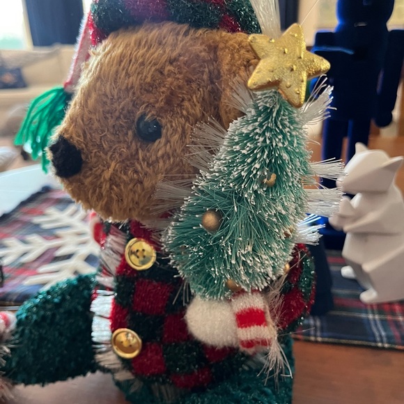 Vintage Fiber Optic Christmas Teddy Bear Plush 2003 Avon EC Works - Picture 3 of 11